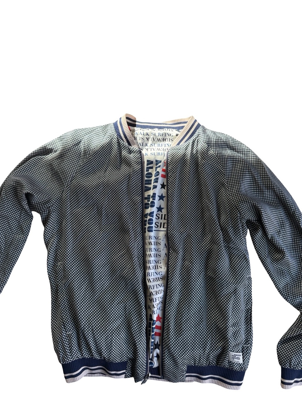 Scotch & Soda Navy and White Micro-Pattern Bomber Jacket